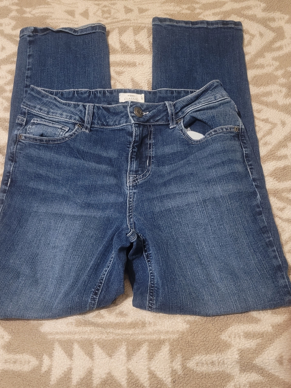 Maurices M Jeans Straight Leg Jeans — Medium Blue Denim